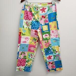 Bamboo Traders Capris Cropped Pants Flamingos Turtles Size 6